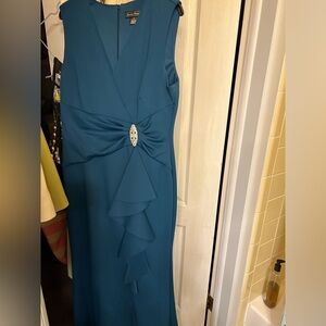 Teal evening dress